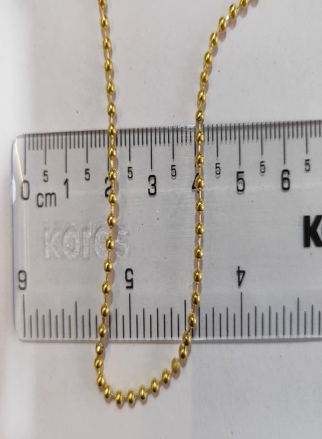 The Unique ® Ball Chain for Jewellery Making/Decorating & Craft Work Golden - Pack of 5 mtrs (2mm) - Image 3